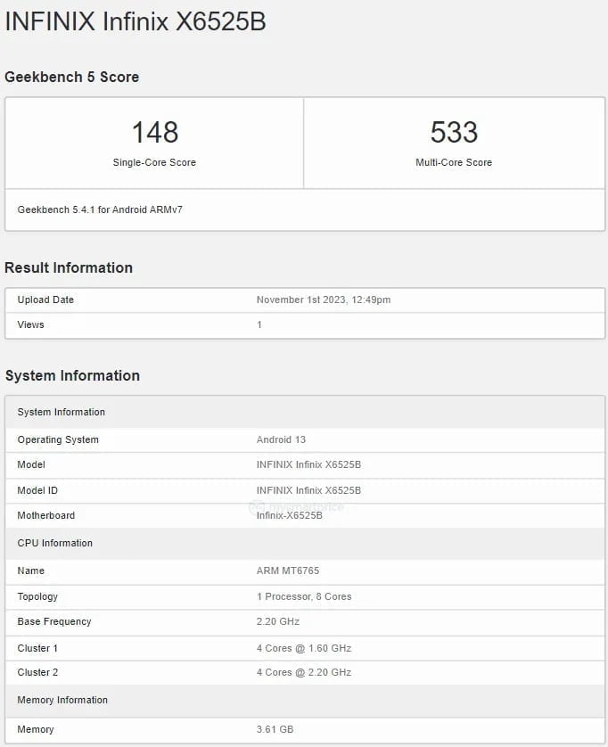 Ahead of its launch, the Infinix Smart 8 Pro makes appearances on GeekBench, Bluetooth SIG, and EEC