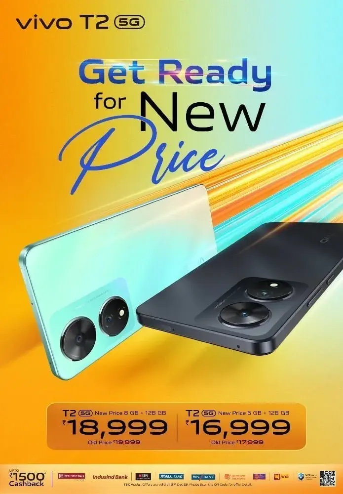 Vivo T2 5G in India Receives a Price Reduction Coupled with a Time-Limited Cashback Promotion