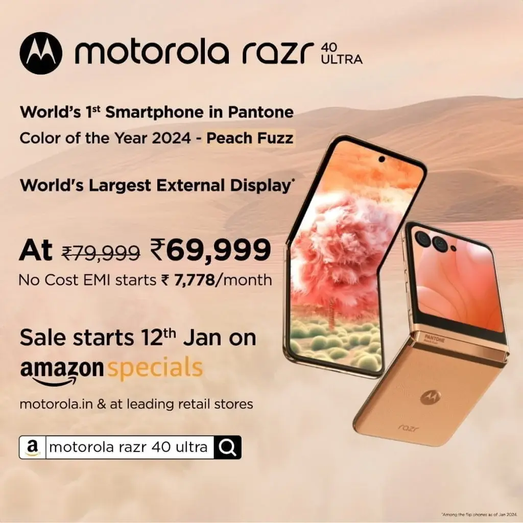 Confirmed Launch Date for Indian Release of Motorola Razr 40 Ultra in Peach Fuzz Color Option