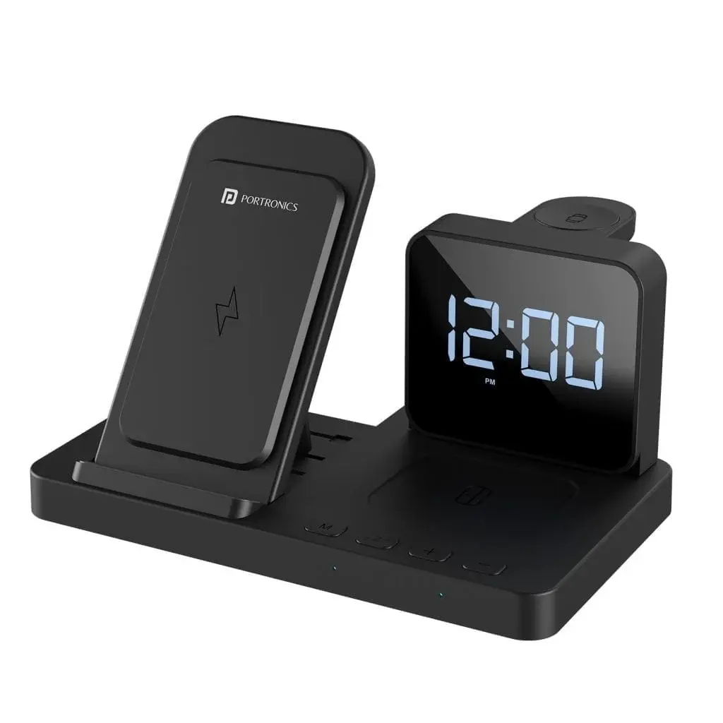 Newly Launched: Portronics Bella 3-in-1 Qi-Wireless Charger with Digital Alarm Clock