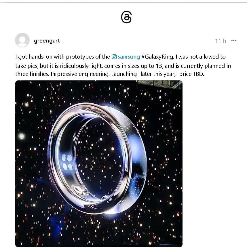 Newly Revealed Design and Launch Timeline of Samsung Galaxy Ring