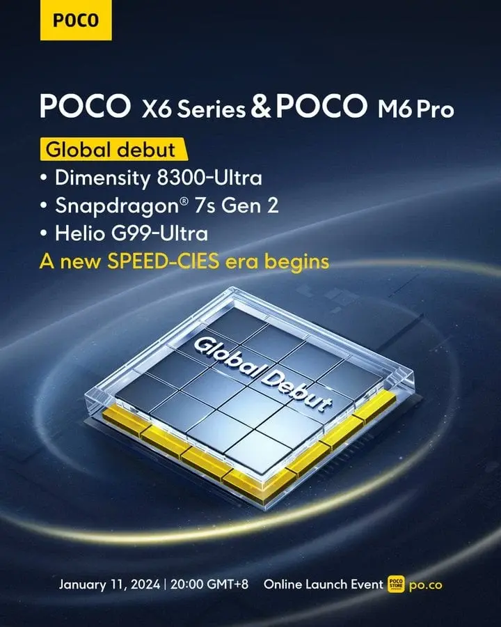 Confirmation of POCO X6, X6 Pro, and M6 Pro 4G chipsets made official