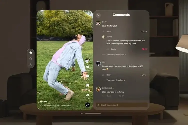 Introducing TikTok's Apple Vision Pro Native App: A Sleek and Impressive Interface