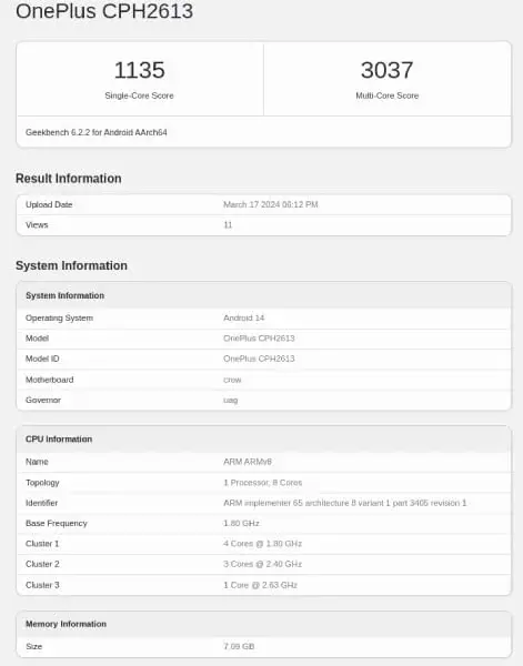 OnePlus Nord CE 4 Shows Off Snapdragon 7 Gen 3 on Geekbench