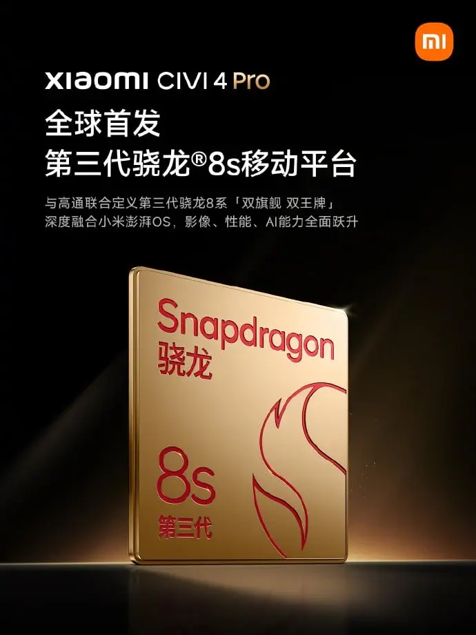 Xiaomi Civi 4 Pro Confirmed: Snapdragon 8s Gen 3 Chipset Features