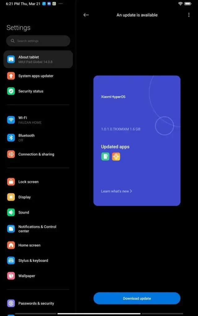 Xiaomi Pad 5 receives HyperOS Global update