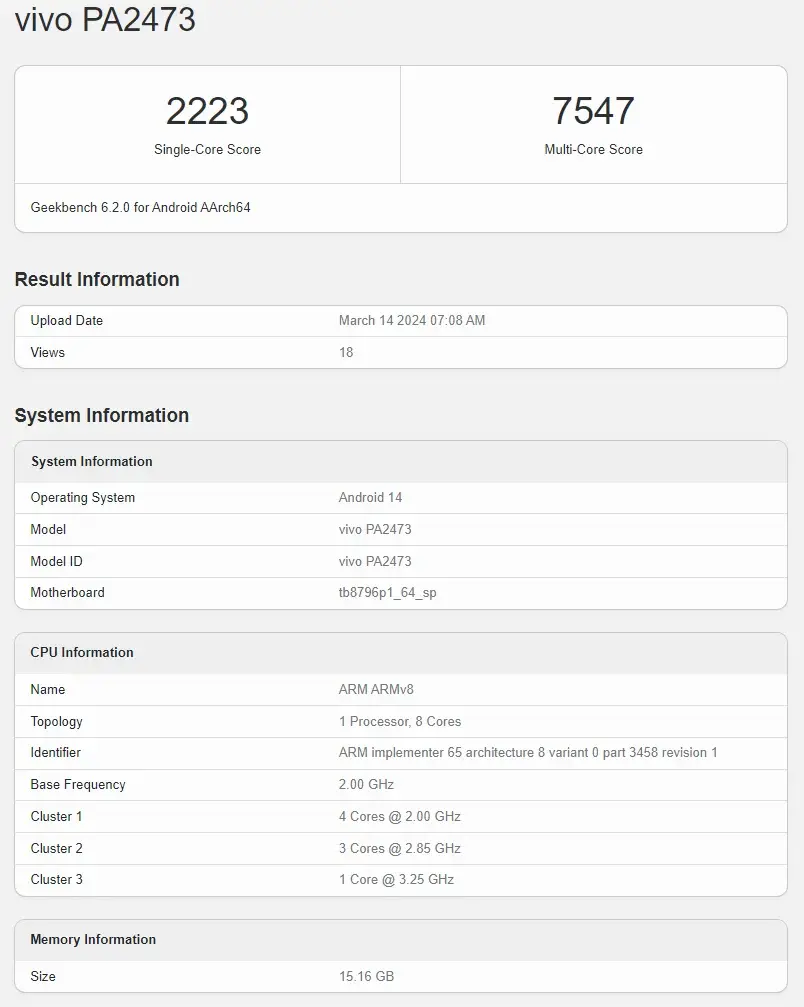 Alleged Vivo Pad 3 Pro with MediaTek chip on Geekbench - Powerful Option