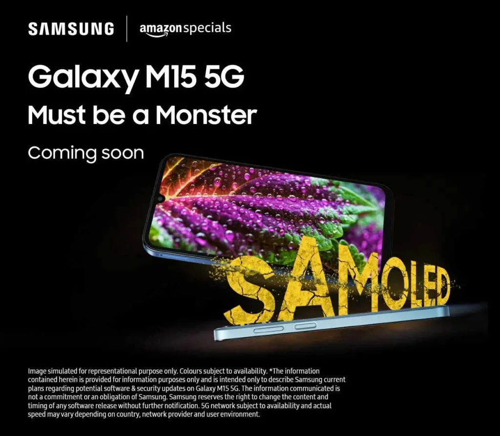 Samsung Galaxy M15 5G Teased for Imminent Launch in India with 6000mAh Battery & AMOLED Display