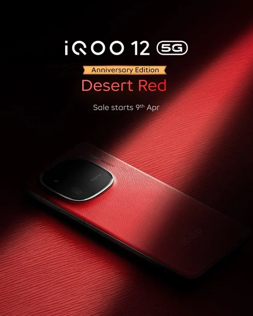 iQOO 12 Anniversary Edition Desert Red Color Teased for Indian Market - Sale Begins April 9