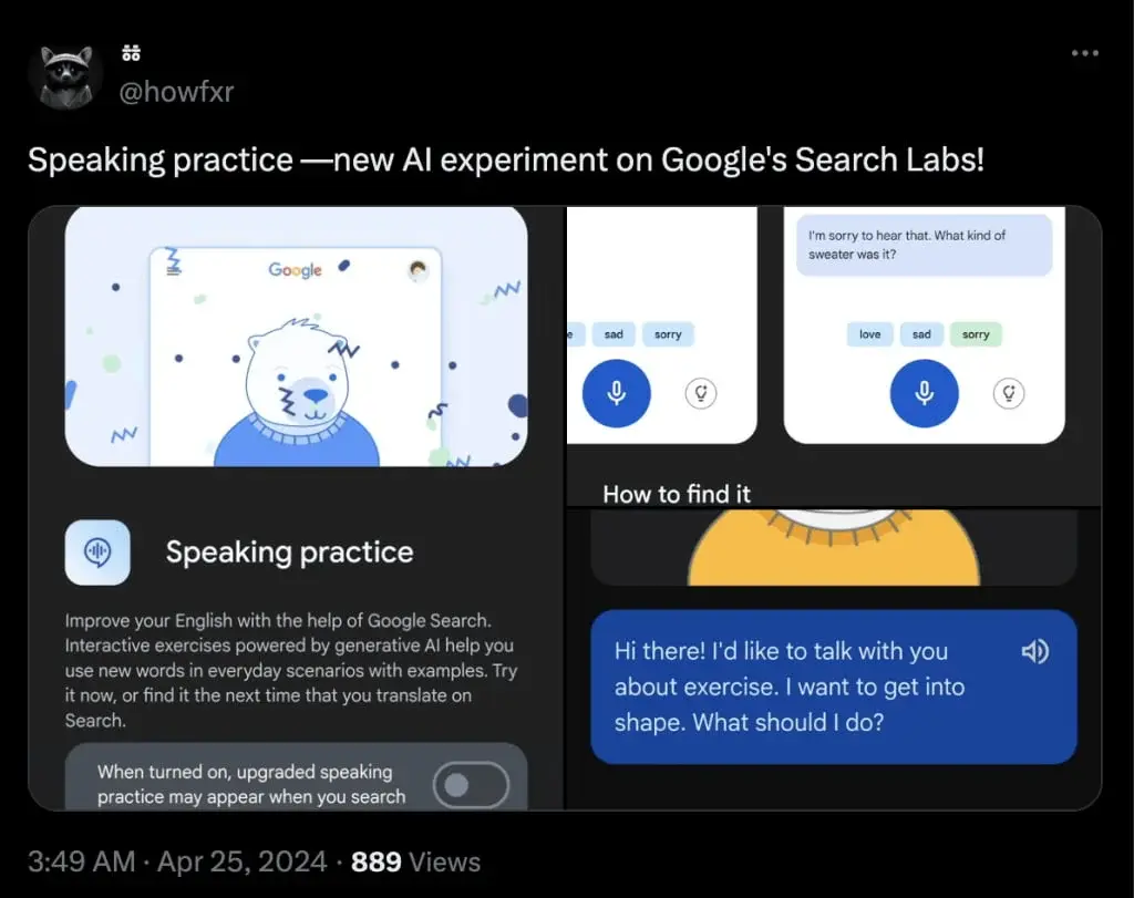 Google's New Feature: Speaking Practice for English Learning