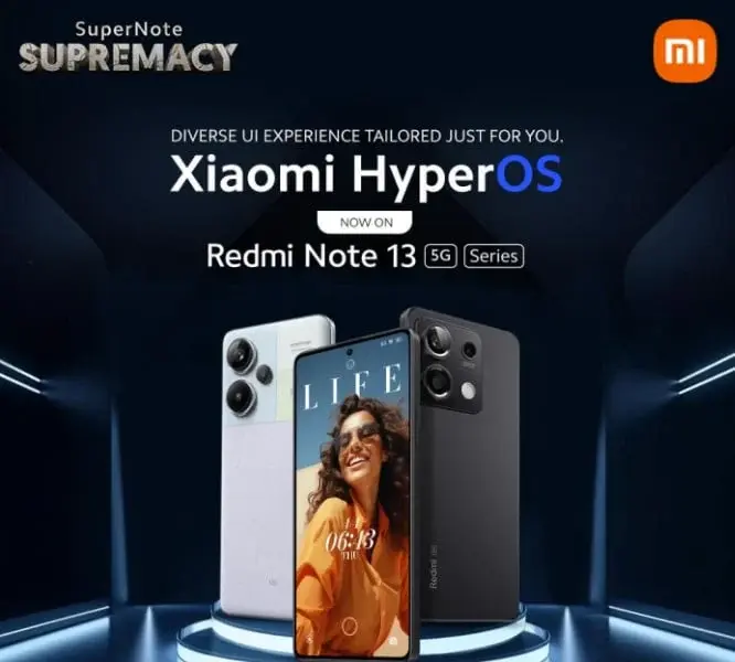 Xiaomi launches HyperOS update for Redmi Note 13 Series in India