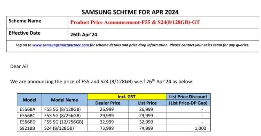 Samsung Galaxy F55 India Price Leaks: Three Variants Revealed