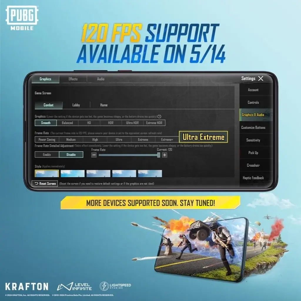 Smartphones Supporting PUBG Mobile at 120 FPS