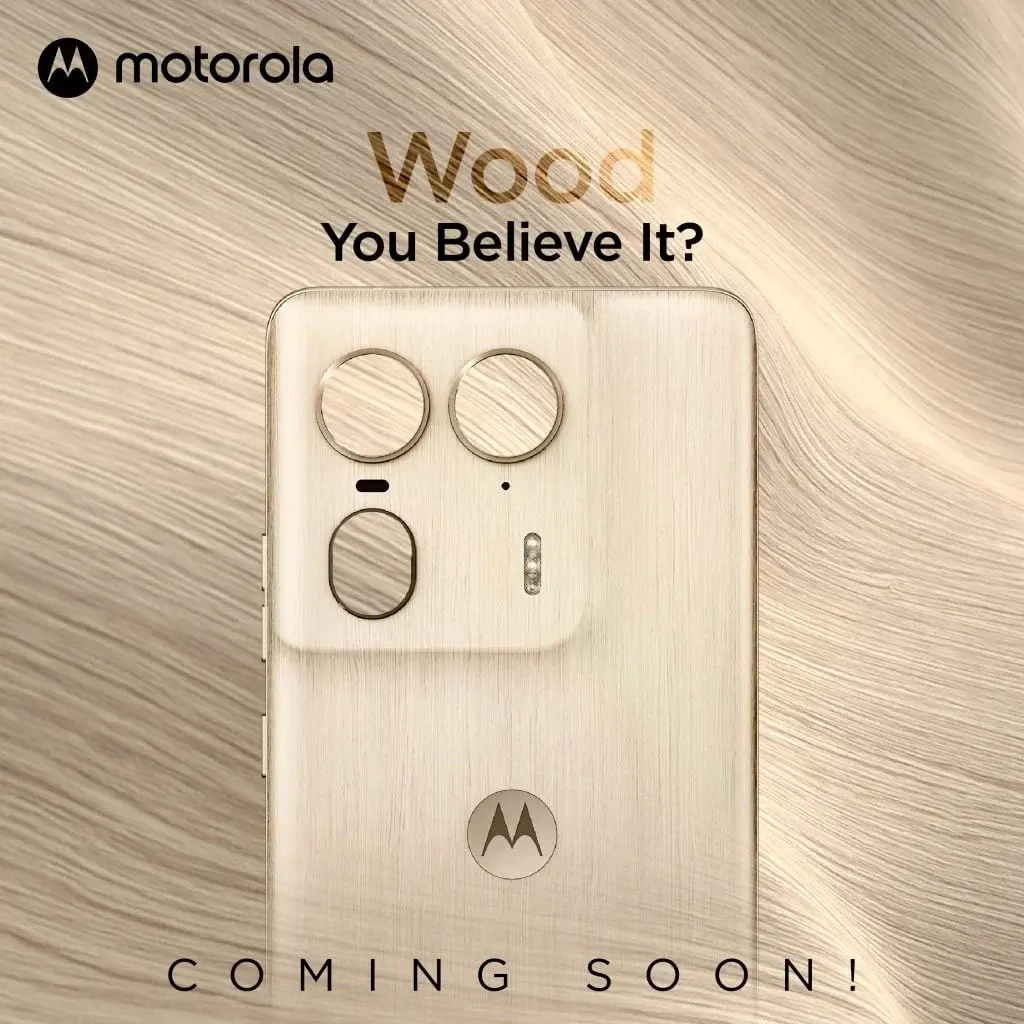 Motorola Edge 50 Ultra India Launch Teased: Wooden Back Design