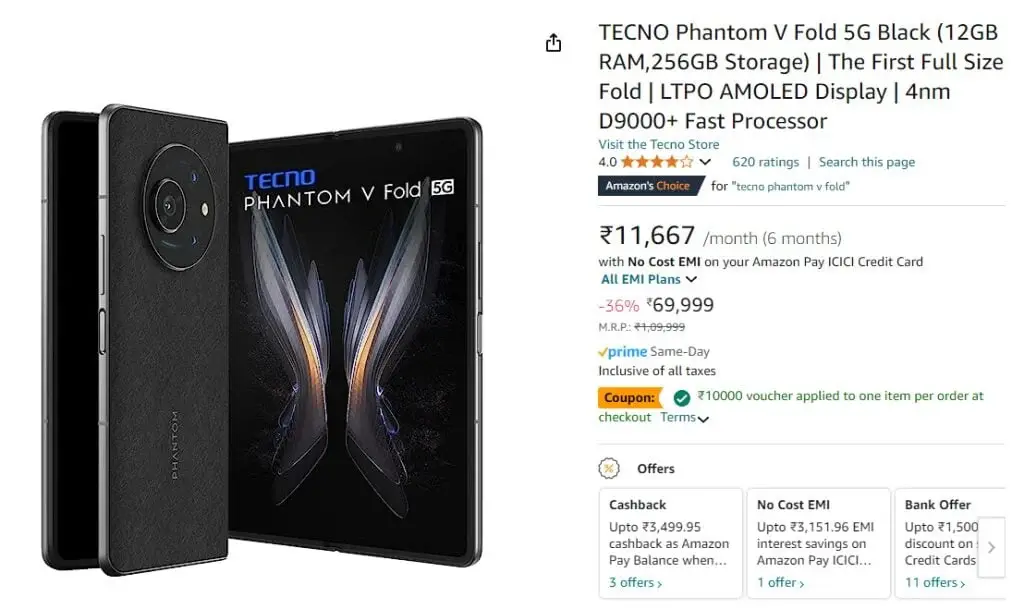 Tecno Phantom V Flip Price Drops to Rs 31,999 in India