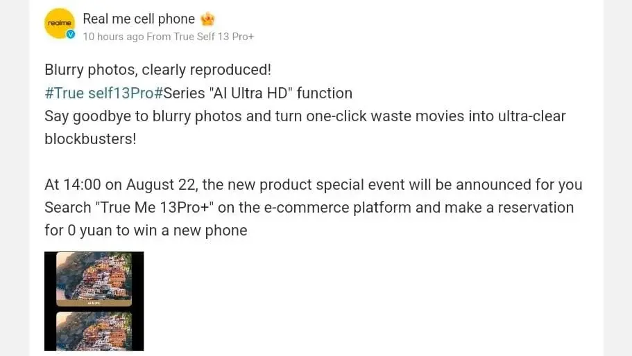 Realme 13 Pro & Pro+ Add AI-Powered Photo Sharpening Feature