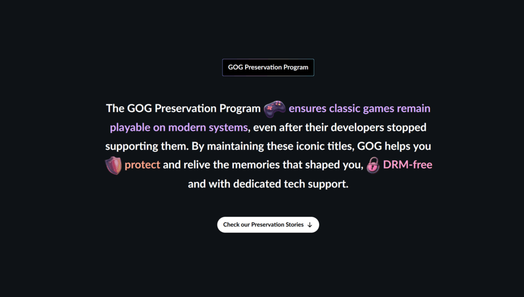 GOG Launches Game Preservation Program for Abandoned Titles