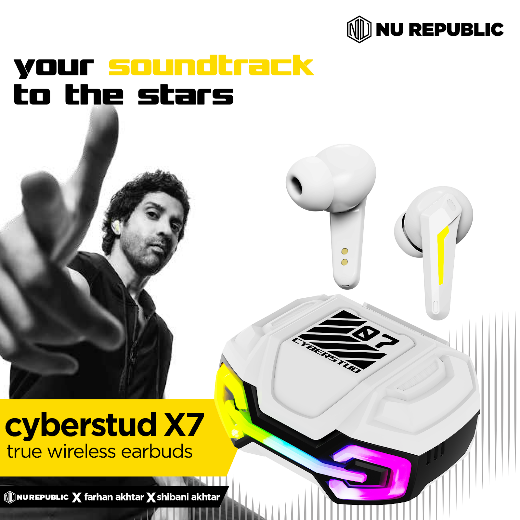 Nu Republic Cyberstud X7 ANC TWS Earbuds with RGB Design