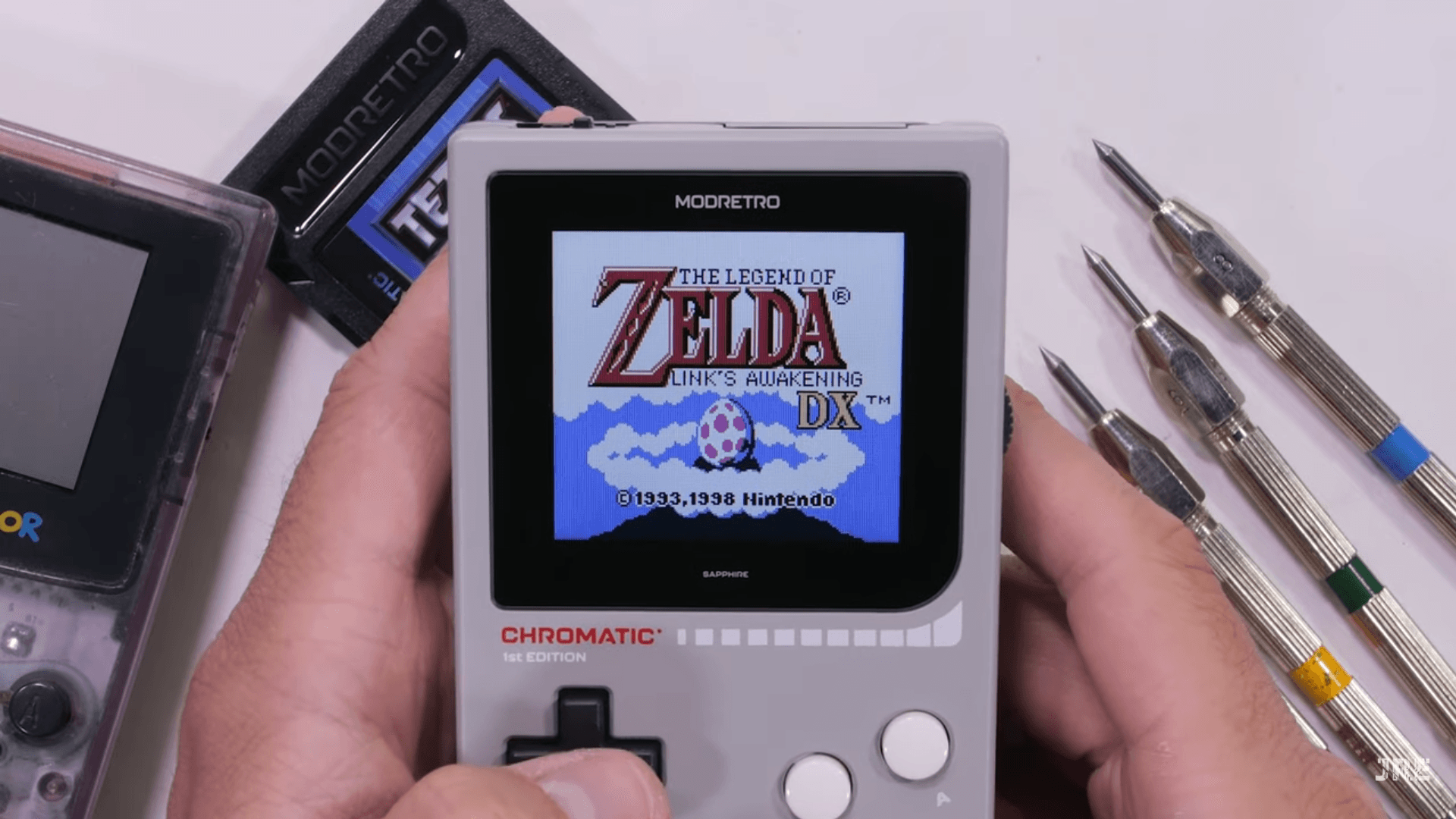 Modretro Chromatic: Sapphire Test for Game Boy Color Screen