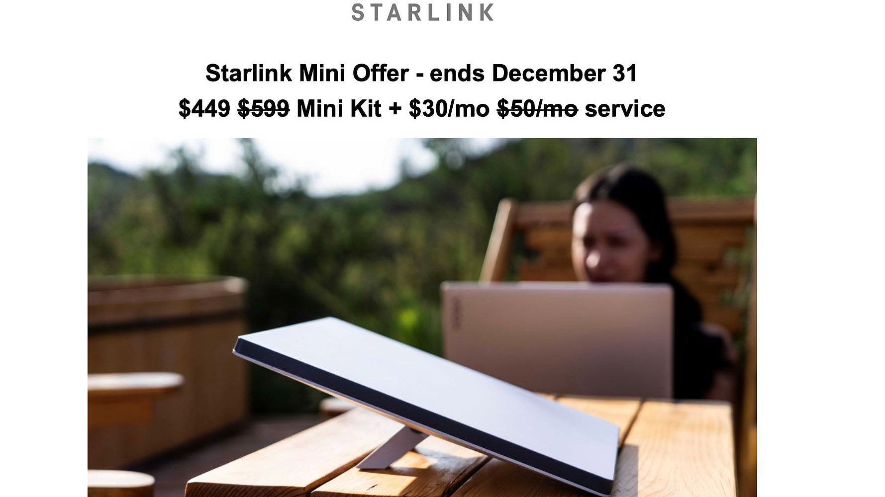 Starlink Mini Deal: 25% Off Dish & 40% Off Roam Plan