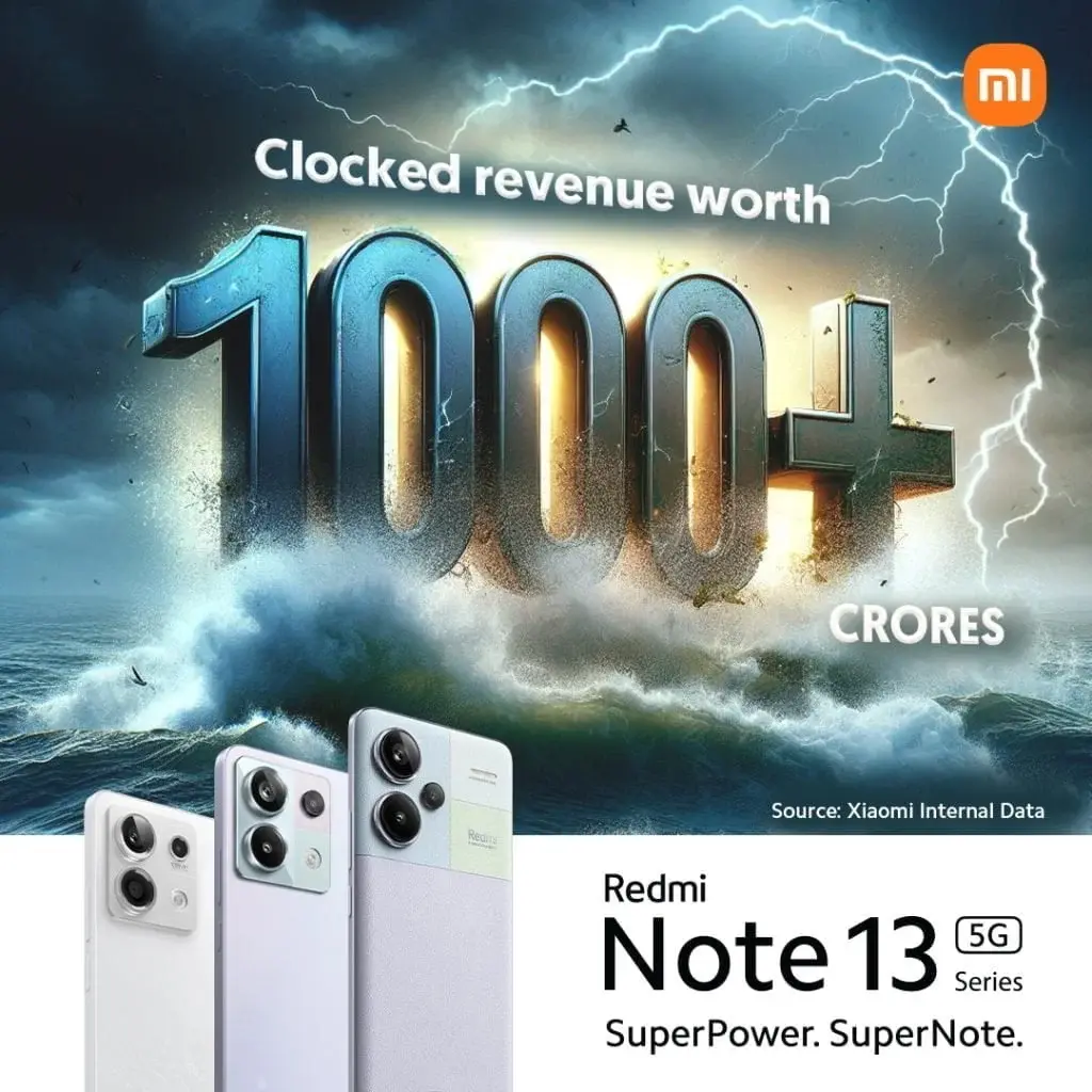 Redmi Note 13 5G Series Hits INR 1,000 Crores Revenue Post India Launch