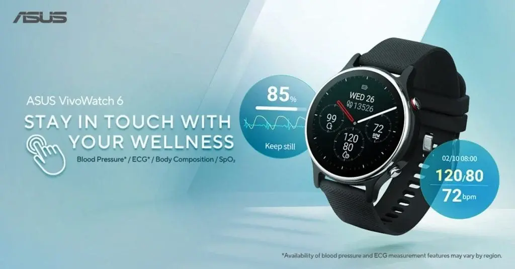 Asus VivoWatch 6 Launches: 14-Day Battery & Health Tracking