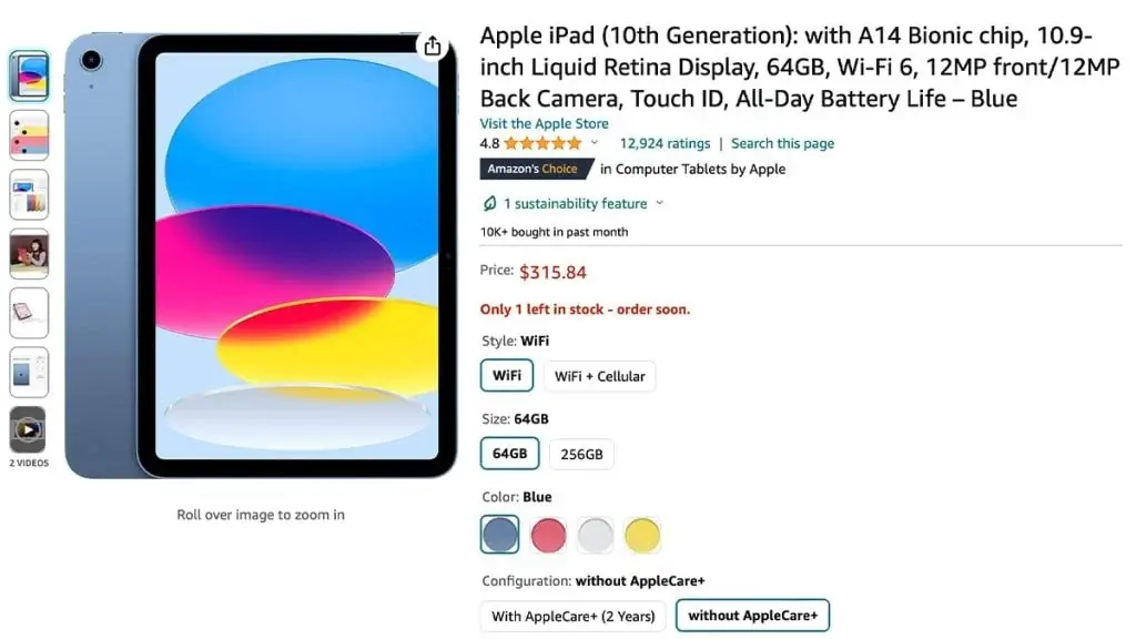 Lowest Price Ever for Apple iPad 10th Gen 64GB