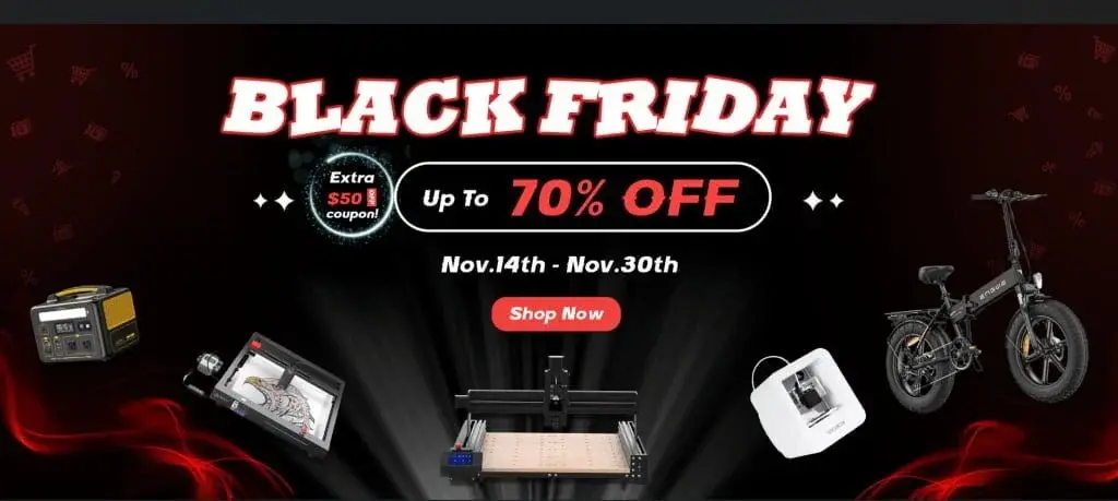 GearBerry’s Black Friday Extravaganza: Discounts on DIY Tools, Laser Engravers, 3D Printers, and More