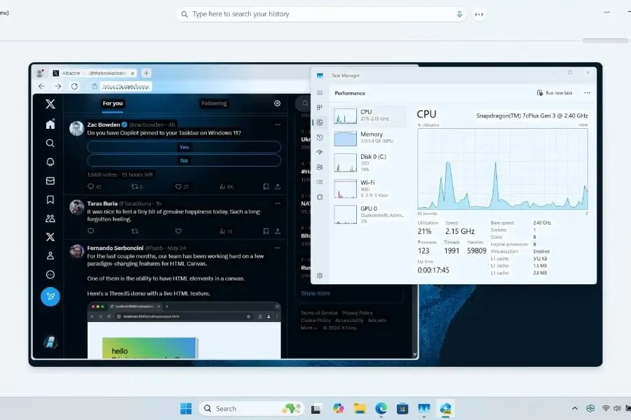 Windows Recall Runs on Snapdragon Notebook with 3.4GB RAM