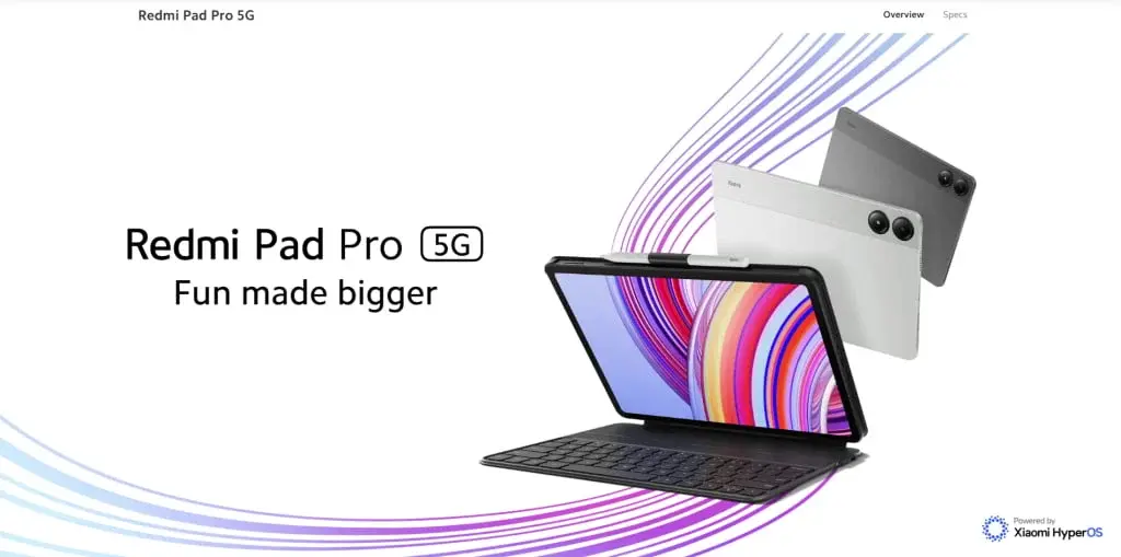 Redmi Pad Pro 5G Now Listed on Xiaomi Global, Availability Soon