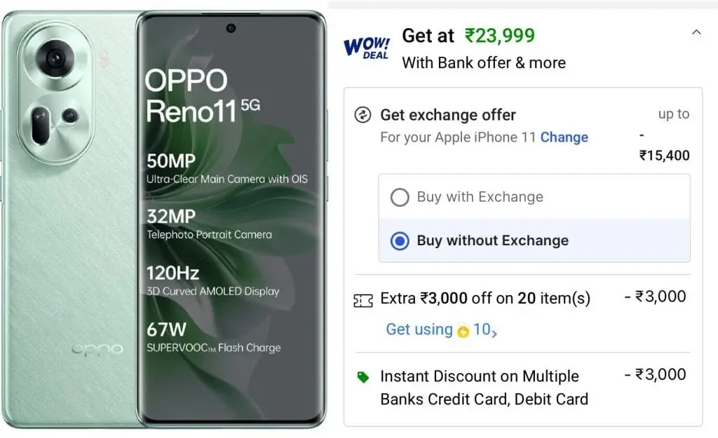 Explore Oppo Reno 11 5G Details in India from ₹23,999