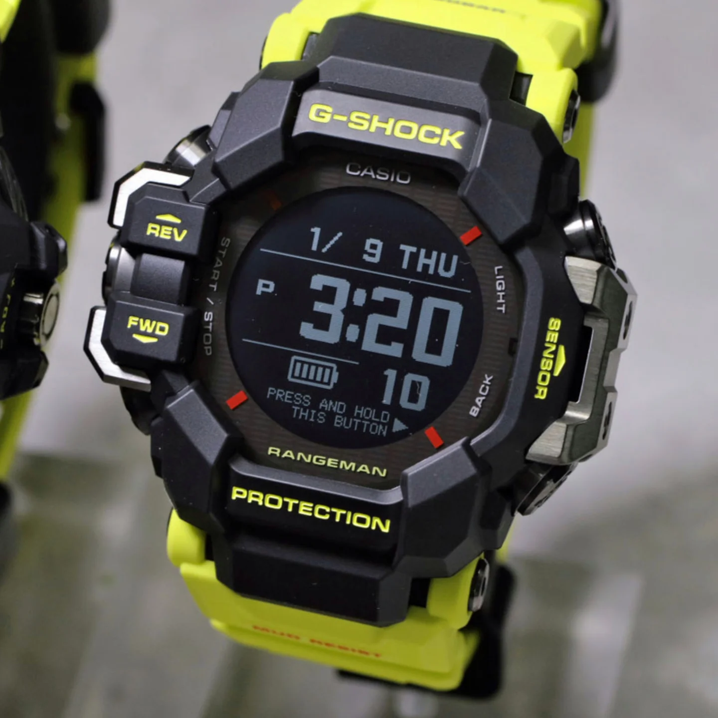 Casio G-Shock Master of G 'Caution Yellow' Series with Heart Rate Monitor
