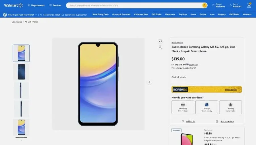 Walmart Listing Reveals Samsung Galaxy A15 5G Price, Specs, and Design