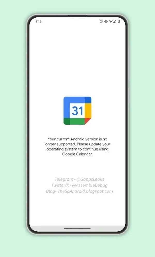 Probable security concern prompts Google Calendar to discontinue support for Android 7.1 or prior versions