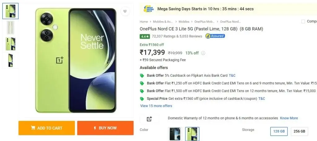 Get the OnePlus Nord CE 3 5G for only Rs 15,899! Best Offer!