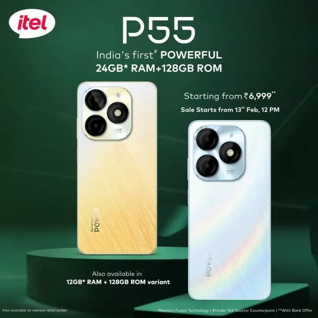 India welcomes the launch of itel P55 and P55+: Featuring a 50MP camera and expandable virtual RAM of up to 16GB.