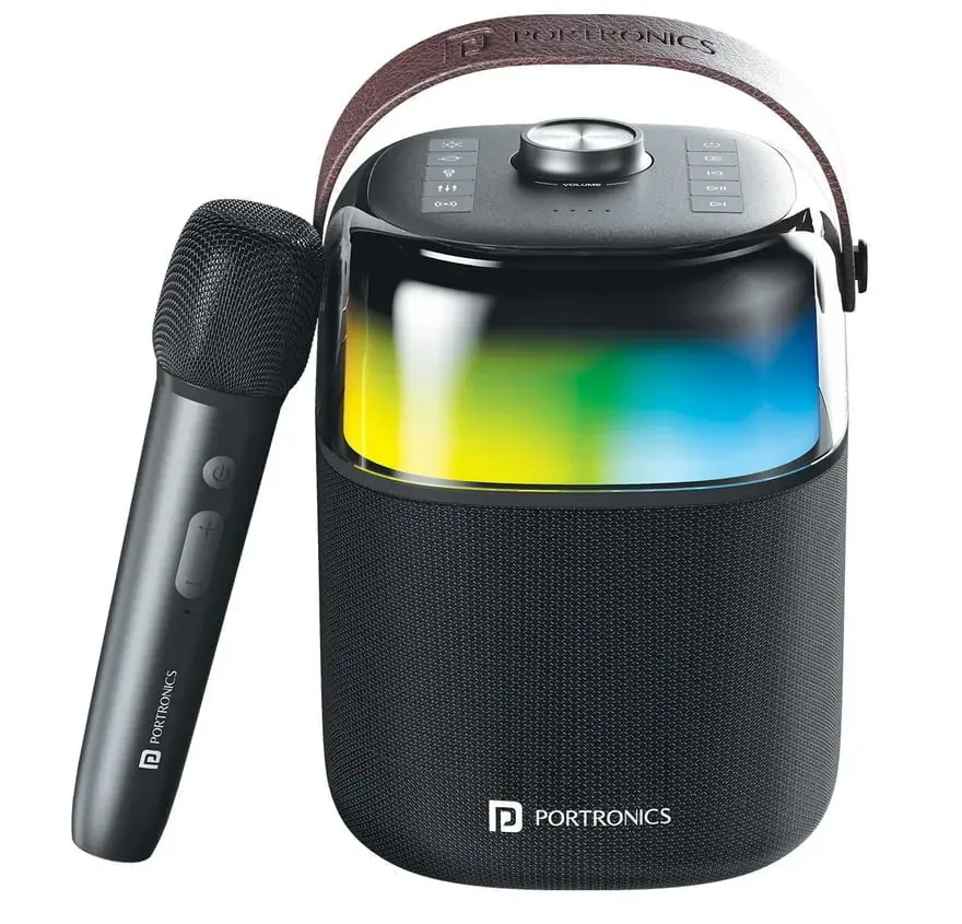 Introduction of Portronics Dash 4 Speaker Features RGB Lighting and Karaoke Mic