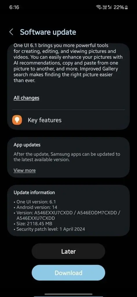 Galaxy A54: OneUI 6.1 Update Brings Video Call Effects
