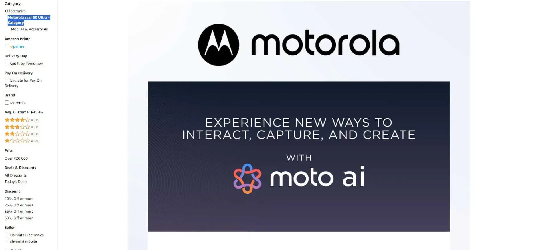 Motorola Razr 50 Ultra India Launch Teased on Amazon