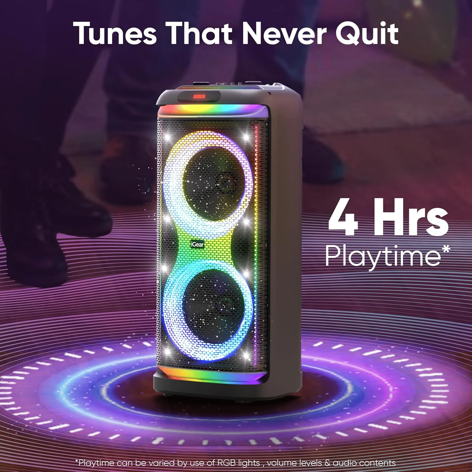 iGear X-Bass 160 Party Speaker: 160W Sound, Wireless Mics, RGB Lights