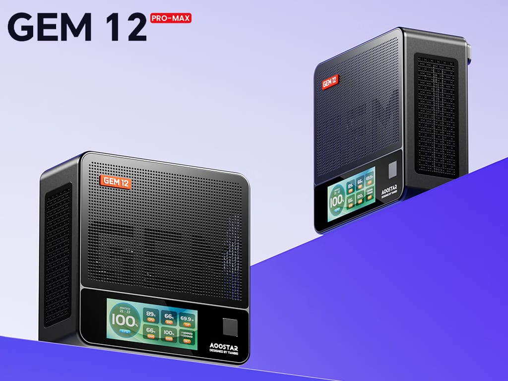 Aoostar GEM12 Pro Max Mini PC: Built-in Screen & USB4 Ports