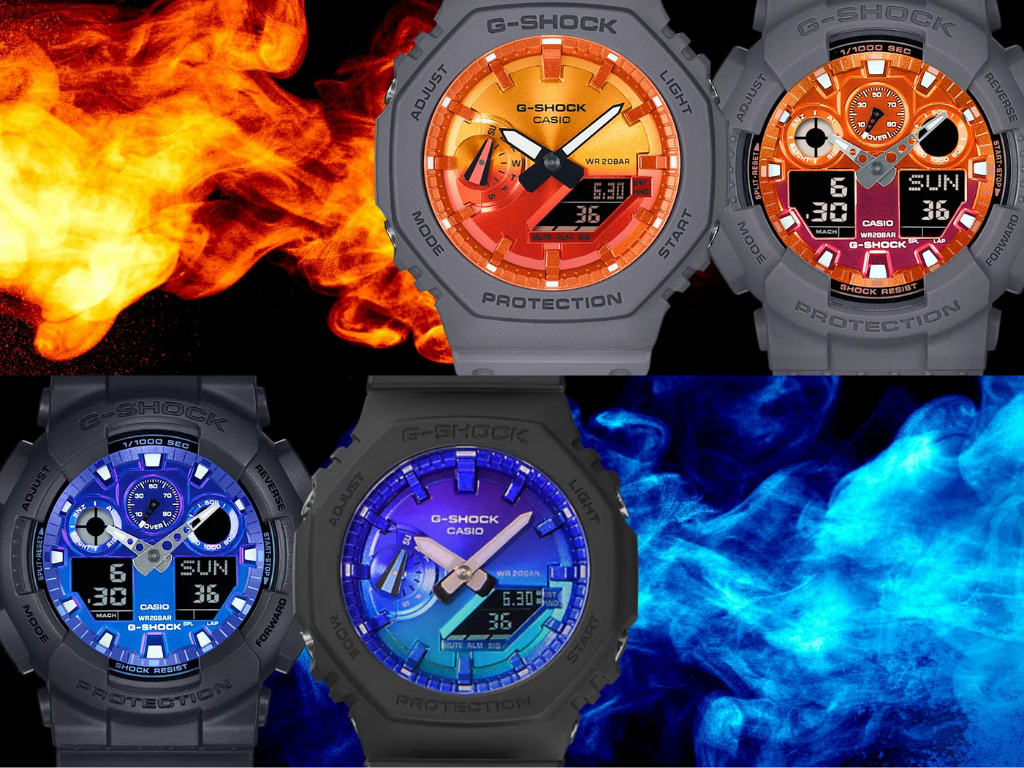 Casio G-Shock GA-2100 and GA-100 Flame Inside Collection Launch