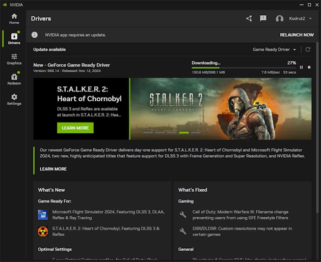 Nvidia GeForce Driver 566.15 Supports MS Flight Sim 2024 & STALKER 2