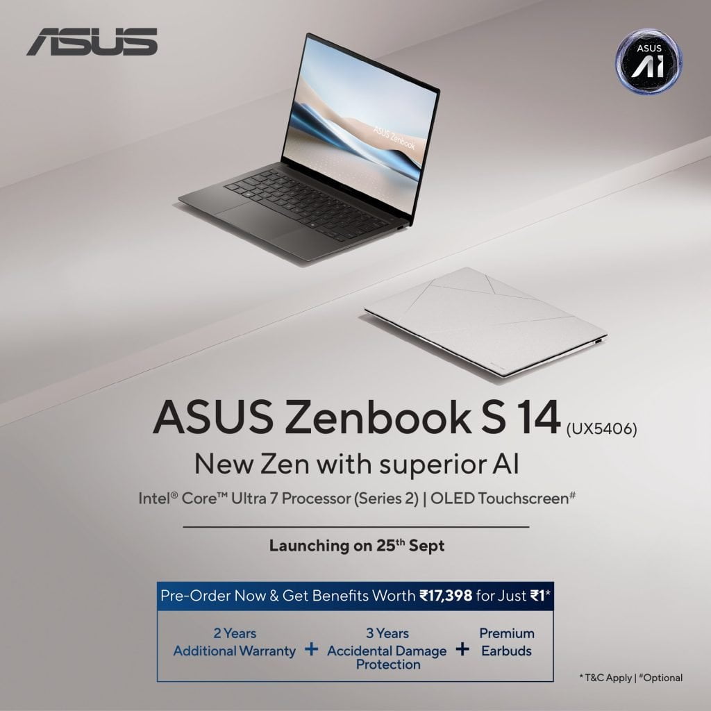 ASUS Zenbook S 14 Launched in India: 3K OLED & Intel Core Ultra 7