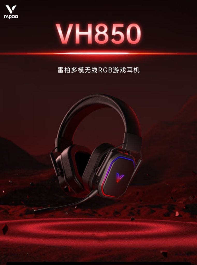 Rapoo VH850 Gaming Headset: 50mm Drivers, 46-Hour Battery, RGB