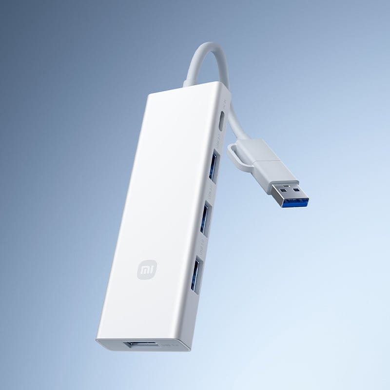 Xiaomi 4-in-1 USB Splitter: Dual-Head USB-C & USB-A, 5Gbps Speed