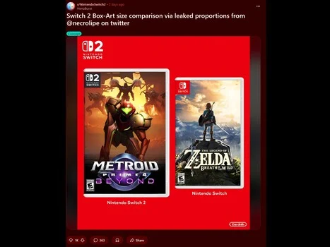 Nintendo Switch 2 Leak Reveals Bigger Game Cases