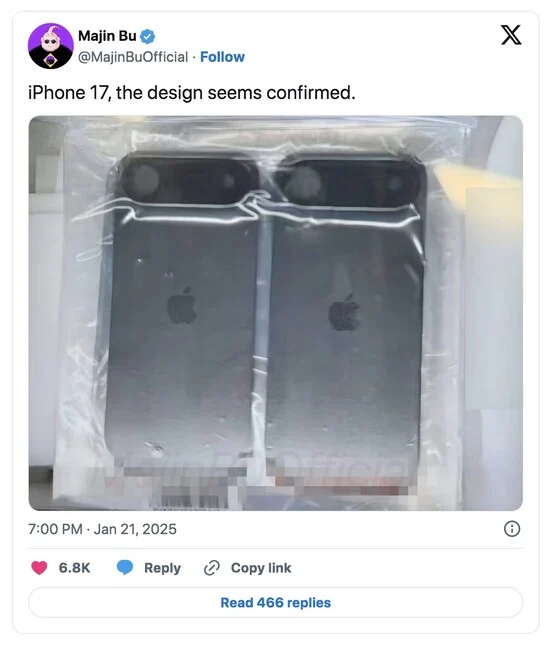 Apple iPhone 17 Air Camera Leak Shows Google Pixel Design