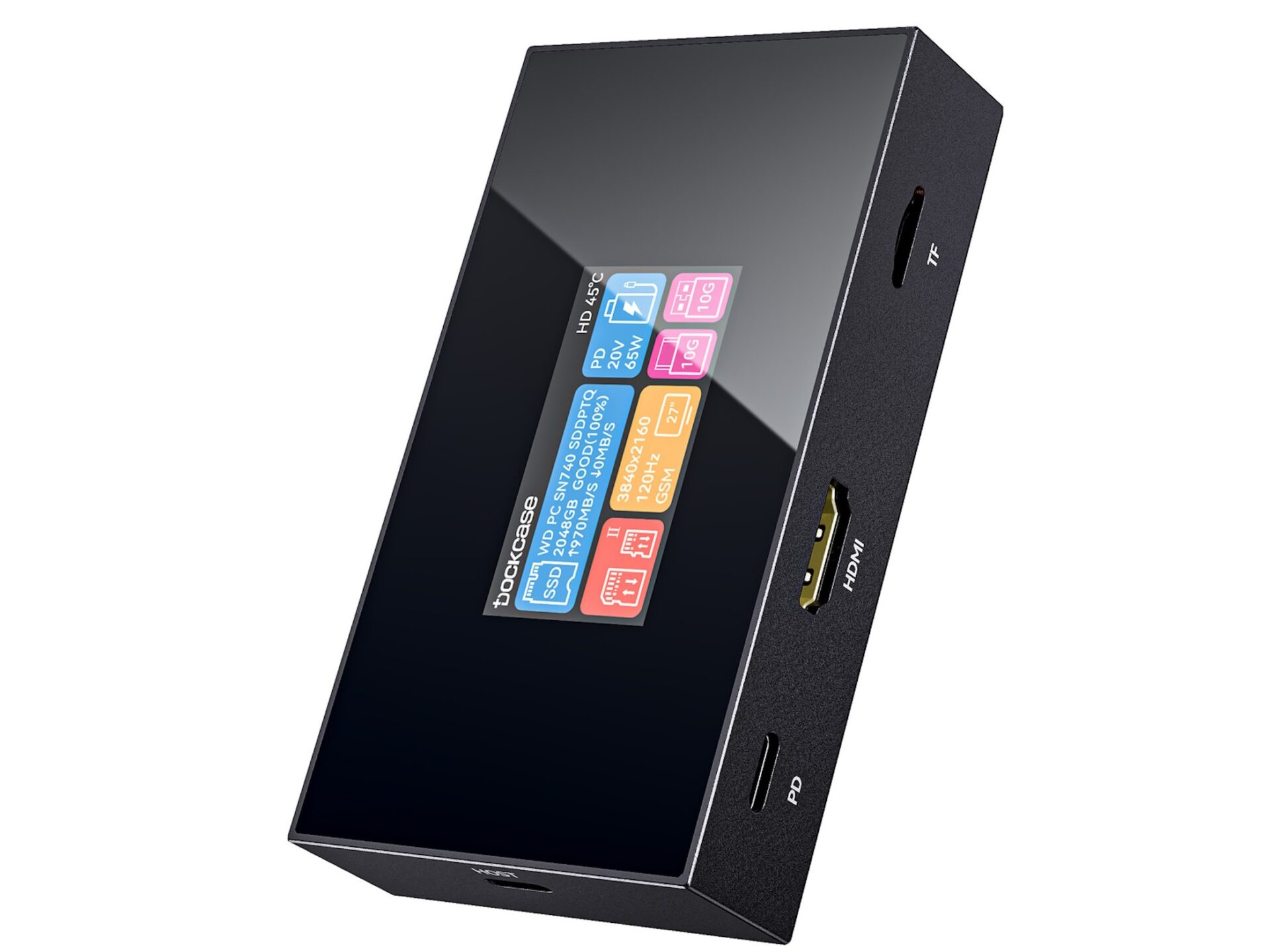 Dockcase USB Hub with Touchscreen, M.2 Slot, 4K 120Hz Support