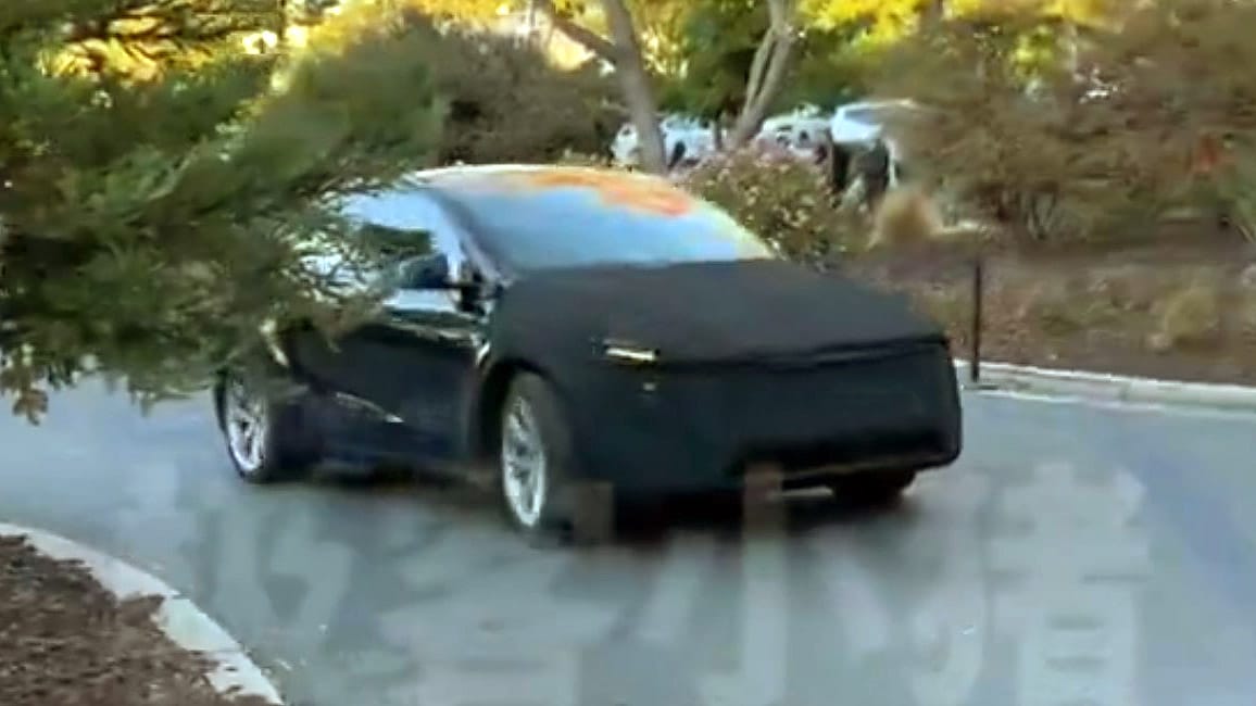 Model Y Juniper Seen with FSD Camera in Front Bumper